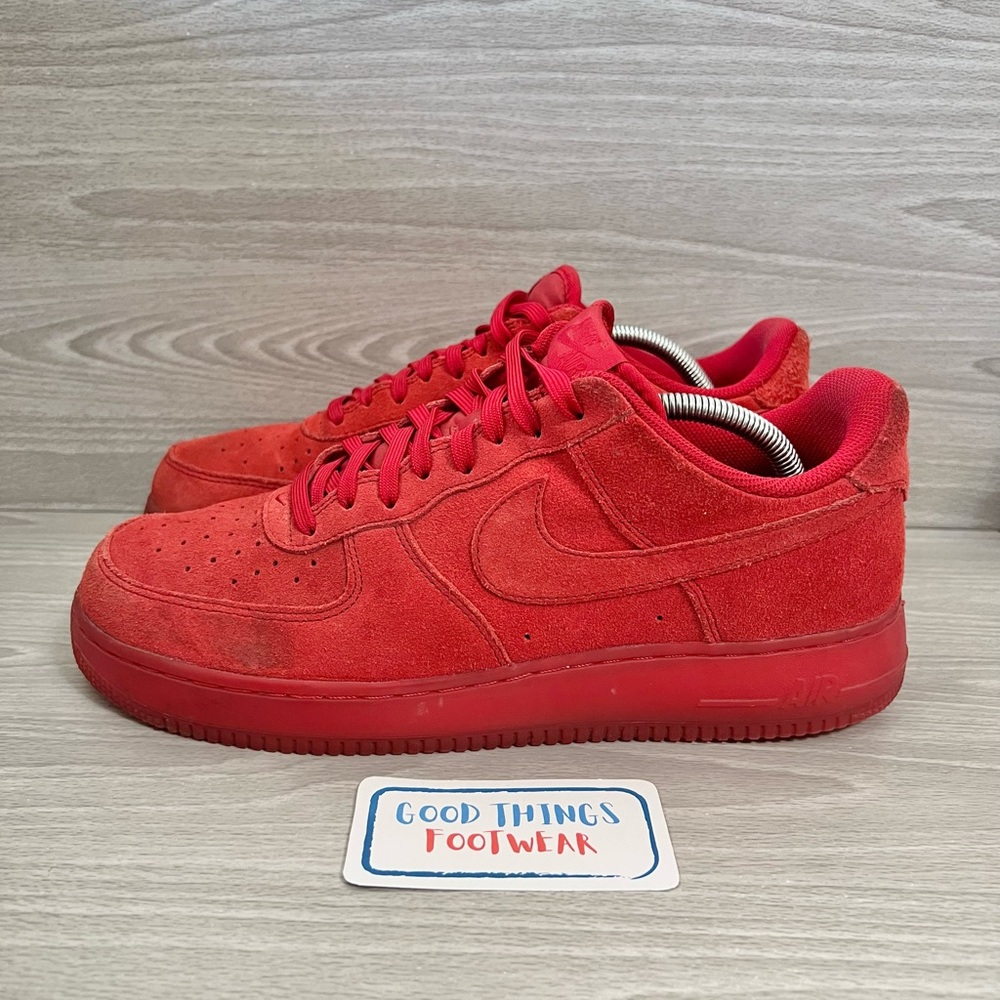 Nike Air Force 1 Low 07 Gym Red Suede Shoes Size 11 - Picture 6 of 9